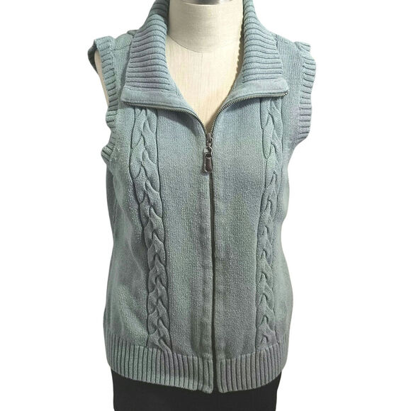 Pendleton Full Zip Sweater Vest Robin Egg Blue Womens Size Large - Picture 1 of 4